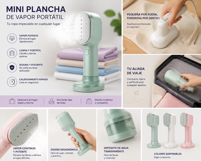 Mini Plancha de Vapor Portátil